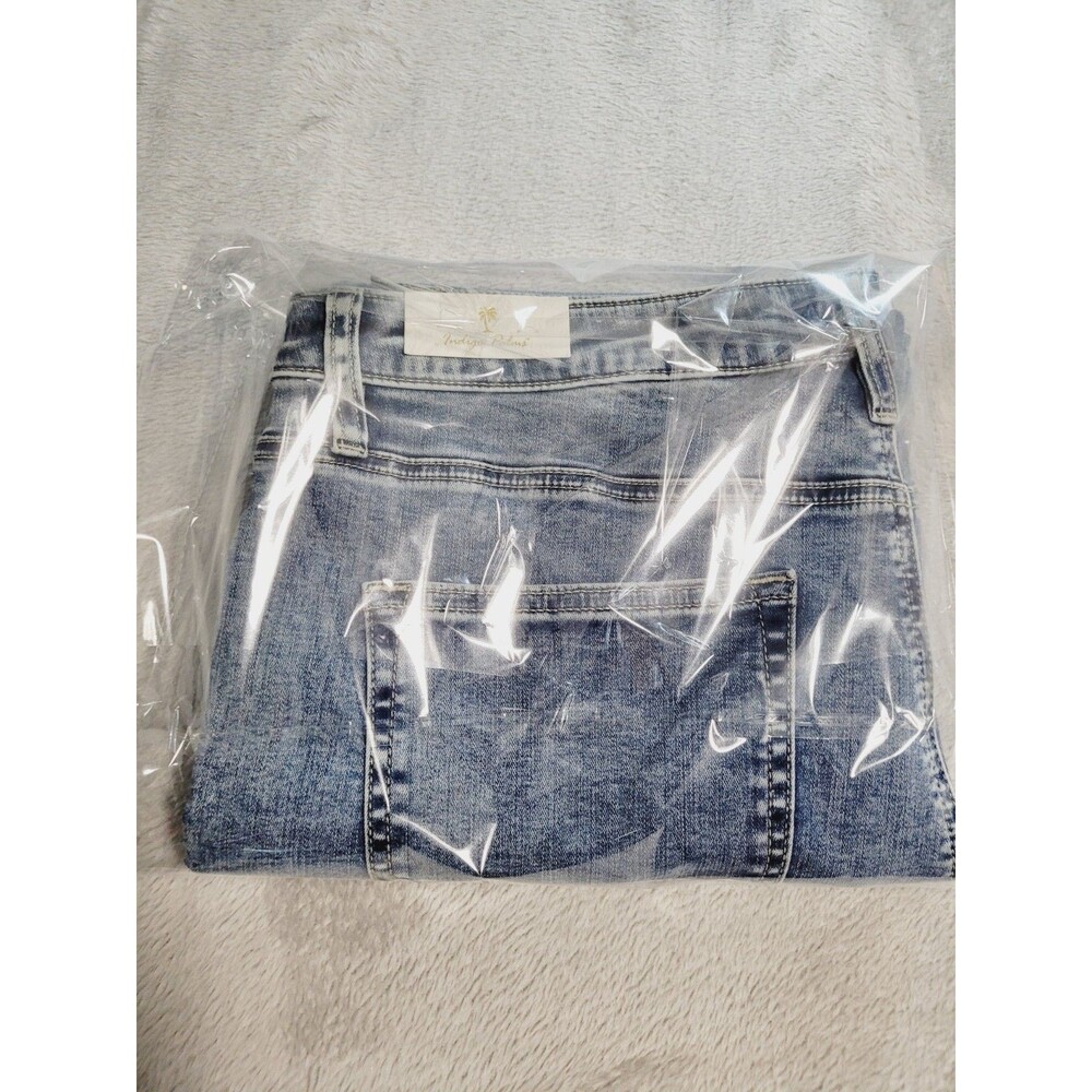 NWT Tommy Bahama Womens Jeans Size 16 Indigo Palms Mid-Rise Mini Bootcut Blue - Picture 16 of 16
